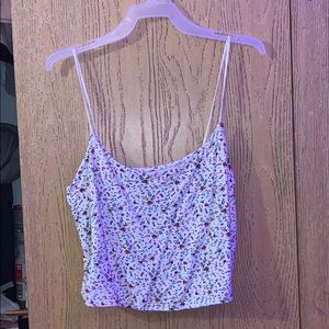 White American Eagle Cropped Tank Top